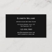 Interieur für Schwarz-Weiß-Foto Visitenkarte (Rückseite)