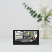 Interieur für Schwarz-Weiß-Foto Visitenkarte (Stehend Vorderseite)