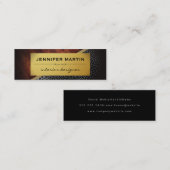 Interieur Rustic Gold Metallic Dots Muster Mini Visitenkarte (Vorne/Hinten)