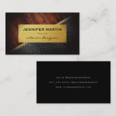 Interieur Rustic Gold Metallic Dots Muster Visitenkarte (Vorne/Hinten)