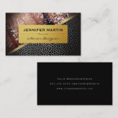 Interieur Rustic Gold Metallic Dots Muster Visitenkarte (Vorne/Hinten)