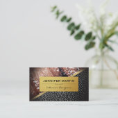 Interieur Rustic Gold Metallic Dots Muster Visitenkarte (Stehend Vorderseite)