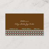 Interieur-Visitenkarten aus braunem Blau Visitenkarte (Rückseite)