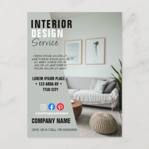Interior Business Custom Logo Flyer Poster Postkarte