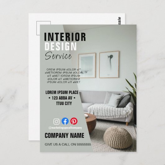 Interior Business Custom Logo Flyer Poster Postkarte (Vorne/Hinten)