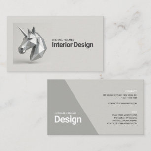 Interior Design 3D-Skulptur Unicorn Architektur Visitenkarte