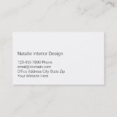 Interior Design Berufliche Visitenkarten Visitenkarte (Rückseite)