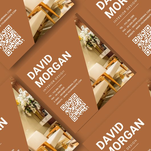 Interior Design Bold Typografy Qr Code Foto Quadratische Visitenkarte