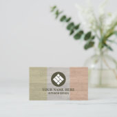 Interior Design Chic Pastel Wood Texture Visitenkarte (Stehend Vorderseite)