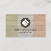 Interior Design Chic Pastel Wood Texture Visitenkarte (Vorderseite)