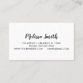 Interior Design Floral Pattern Gray Business Card Visitenkarte (Rückseite)