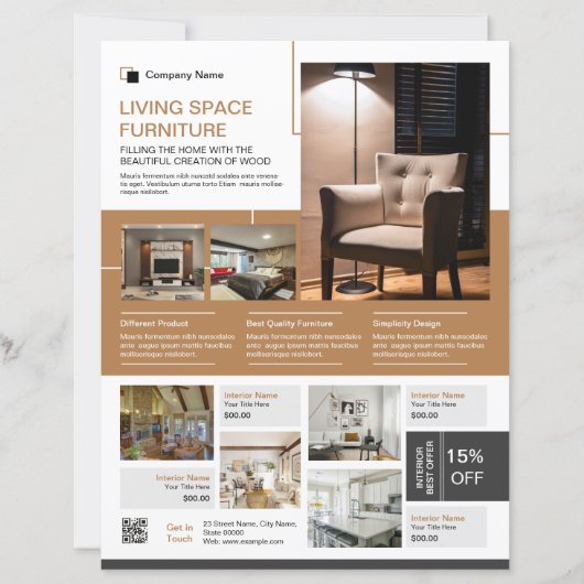 Interior Design Flyer Template | Modern Home Decor (Vorderseite)