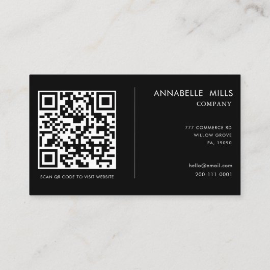 Interior Design Minimalistisch Einfaches QR-Code Visitenkarte (Rückseite)