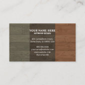 Interior Design Modern Wood Texture Aesthetic Visitenkarte (Rückseite)