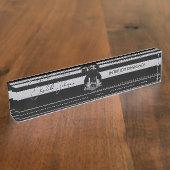 Interior Design or Architect Logo Black and Steel  Namensplakette (Seite)