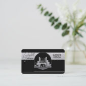 Interior Design or Architect Logo Black and Steel  Visitenkarte (Stehend Vorderseite)