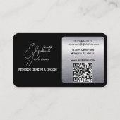 Interior Design or Architect Logo Black and Steel  Visitenkarte (Rückseite)