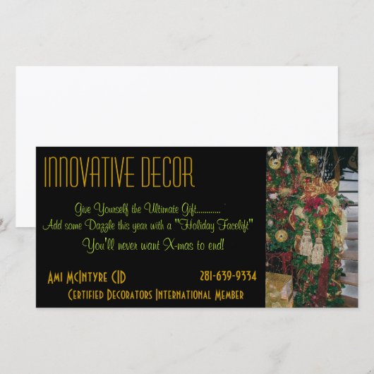 Interior Design - Urlaubskarte (Vorne/Hinten)