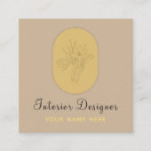 Interior Designer Art Deco Bohemische neutrale Pas Quadratische Visitenkarte (Vorderseite)