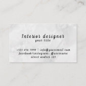 Interior Designer Business Card Visitenkarte (Rückseite)