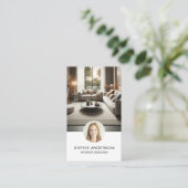 Interior Designer Custom Foto QR Social Media Visitenkarte (Stehend Vorderseite)