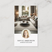 Interior Designer Custom Foto QR Social Media Visitenkarte (Vorderseite)