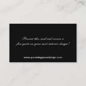 Interior Designer Damask Filigree Business Card Visitenkarte (Rückseite)