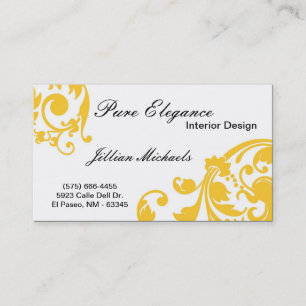 Interior Designer Damask Filigree Business Card Visitenkarte