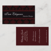 Interior Designer Damask Filigree Business Card Visitenkarte (Vorne/Hinten)