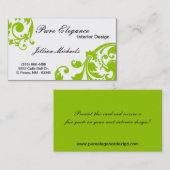 Interior Designer Damask Filigree Business Card Visitenkarte (Vorne/Hinten)