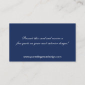 Interior Designer Damask Filigree Business Card Visitenkarte (Rückseite)