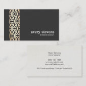 Interior Designer Elegant Gold Scrolls Black Visitenkarte (Vorne/Hinten)