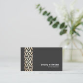 Interior Designer Elegant Gold Scrolls Black Visitenkarte (Stehend Vorderseite)