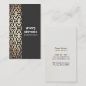 Interior Designer Elegant Gold Scrolls Black Visitenkarte (Vorne/Hinten)