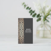 Interior Designer Elegant Gold Scrolls Black Visitenkarte (Stehend Vorderseite)