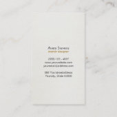 Interior Designer Elegant Gold Scrolls Black Visitenkarte (Rückseite)