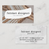 Interior Designer Gold White Business Card Visitenkarte (Vorne/Hinten)