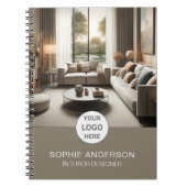 Interior Designer Logo Foto Taupe Notizblock (Vorderseite)