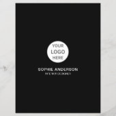 Interior Designer Logo Photo QR Black Business Flyer (Hinten)