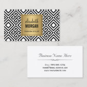 Interior Designer - Luxury Gold Black Geometric Visitenkarte (Vorne/Hinten)