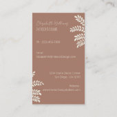 Interior Designer Mocha Vertical Business Card Visitenkarte (Rückseite)