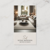 Interior Designer Monogram Foto QR Social Media Visitenkarte (Vorderseite)