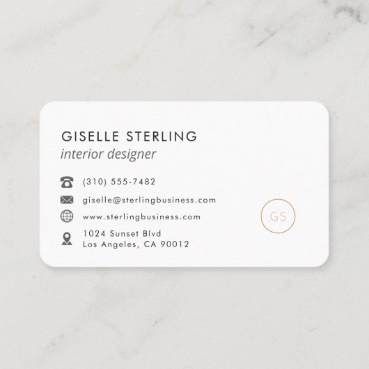 Interior Designer Professional Visitenkarte (Rückseite)