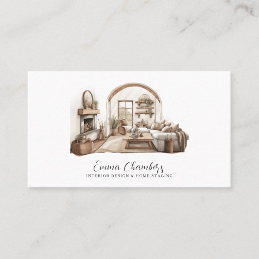 Interior Designer Room Interior Business Card Visitenkarte (Vorderseite)