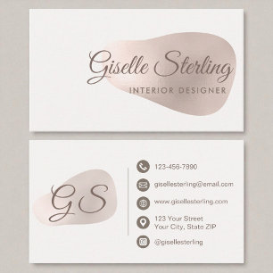 Interior Designer Rose Goldene Fohle Abstrakt Visitenkarte