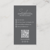 Interior Designer Skriptname Foto QR Grau Visitenkarte (Rückseite)