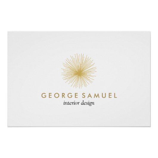 Interior Designer Vintage Modernist Logo Poster (Vorderseite)