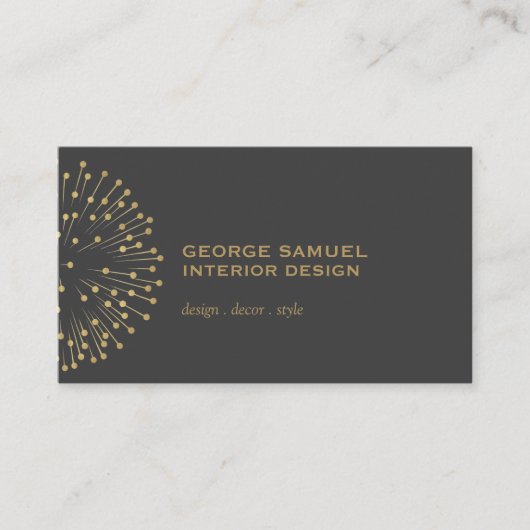 Interior Designer Vintage Modernist Logo Visitenkarte (Vorderseite)