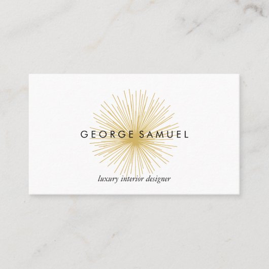 Interior Designer Vintage Modernist Logo Visitenkarte (Vorderseite)