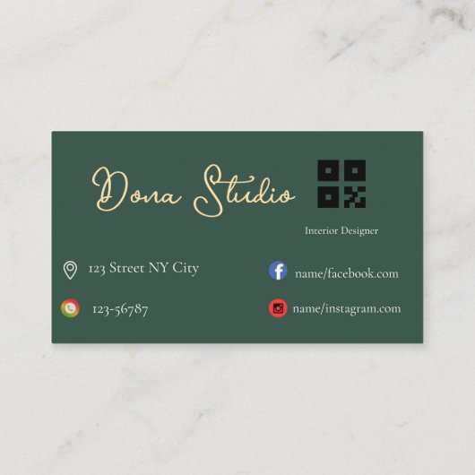 Interior Designer Visitenkarte (Rückseite)